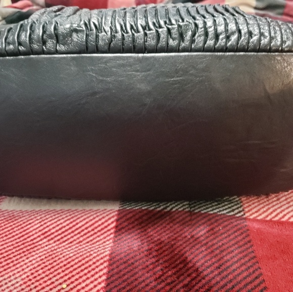 Authentic Used Black Pleated Leather COACH bag - Picture 5 of 8